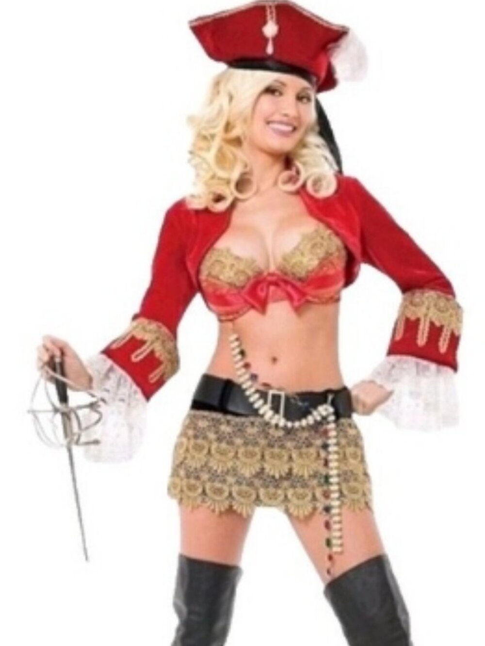 PLAYBOY $$$ “Scandalous Pirate” Sexy Red Velvet Halloween Costume